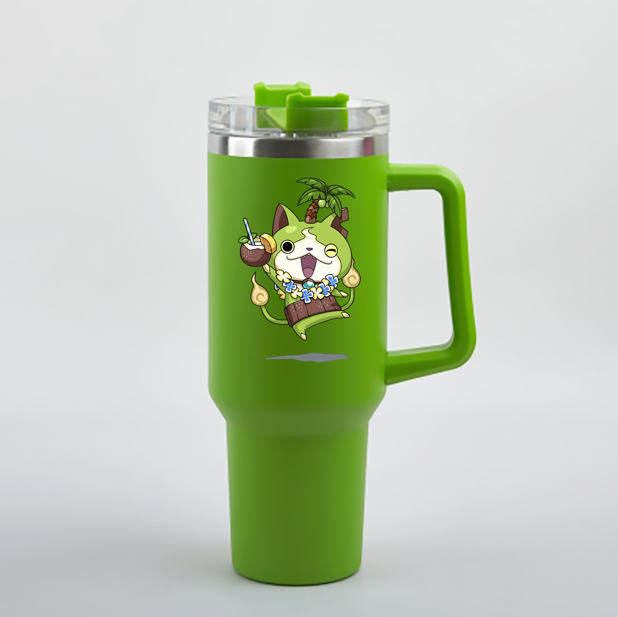 （画像用） 妖怪ウォッチ Yo-kai Watch 1200mL車用タンブラー - クリスタルステッカー（プラスチックストロー付き）